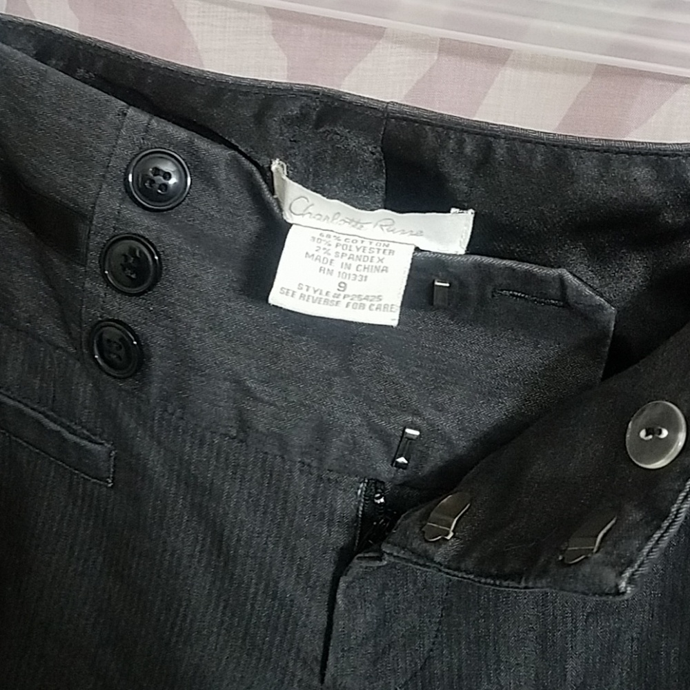Charlotte Russe Grey Dress Pants sz 9 - Picture 2 of 5